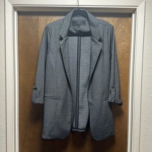 Grey and black chevron blazer (Size L)